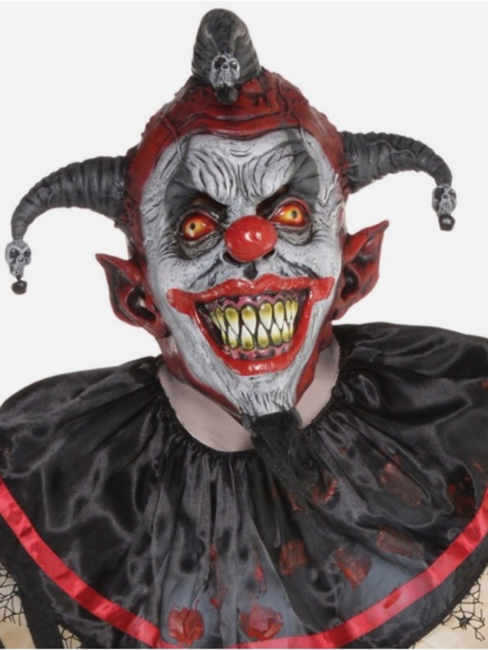Killer Jester Mask Evil Scary Clown Fancy Dress Up Halloween mask adult NWT